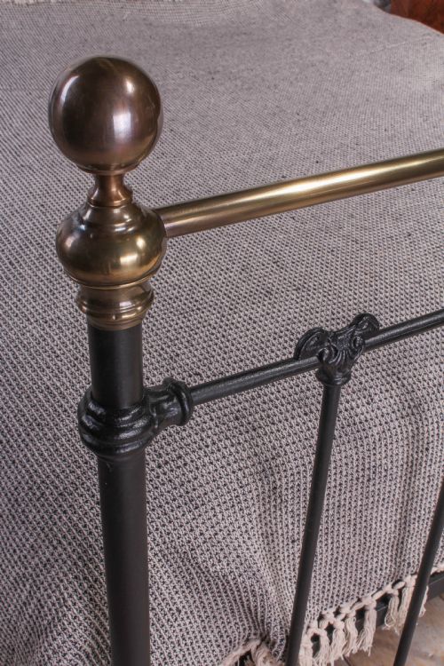 fig 1. Striking Classic Victorian black and aged brass double bed