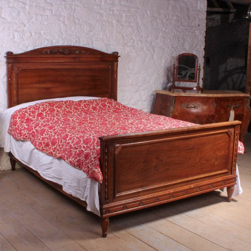 Simple Solid Walnut French King Size Bed