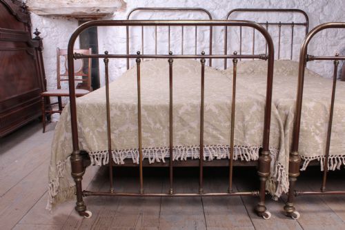 fig 3. Attractive pair of French aged brass single beds