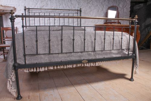 fig 3. Pleasing early Victorian brass and iron king size bed