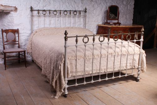 Pretty French 5ft King Size Brass and Iron Bed