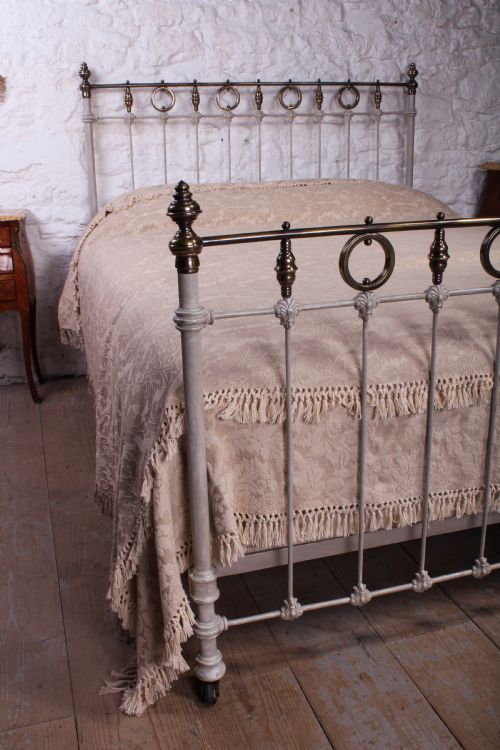 fig 2. Pretty French 5Ft king size brass and iron bed 