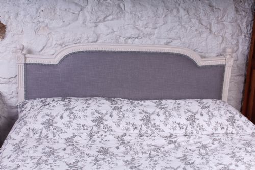 fig 2. Carved frame newly upholstered French Empire style king size bed