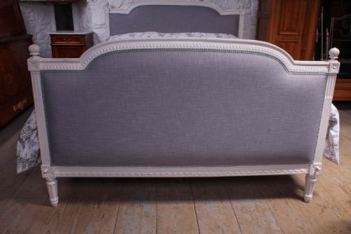 fig 3. Carved frame newly upholstered French Empire style king size bed