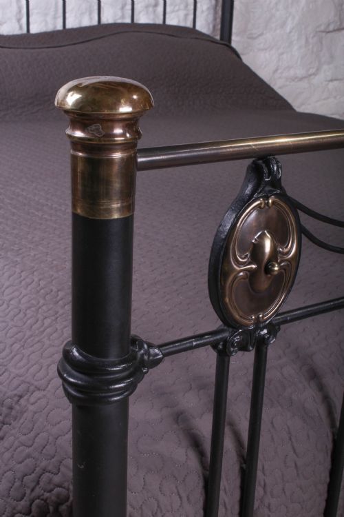 fig 1. Individual Art Nouveau detail 6Ft super kingsize black and brass bed