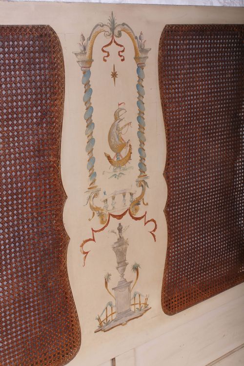fig 3. Chinoiserie influence caned double bed with base