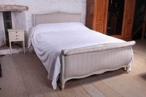 Newly Upholstered Lit Bateau Style King Size Bed
