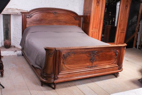 Extremely Rare Solid Walnut Super King Size Bed