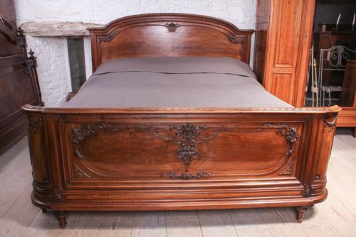 fig 2. Extremely rare solid walnut super king size bed