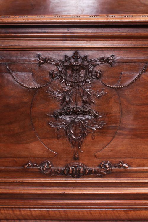 fig 3. Extremely rare solid walnut super king size bed