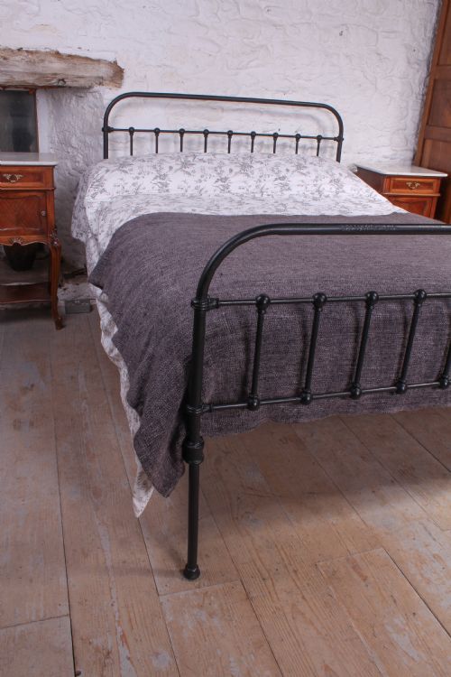 fig 3. Fashionably simple all iron black double bed