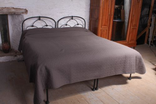 fig 1. Attractive pair of black Irish iron single beds (can be joined)