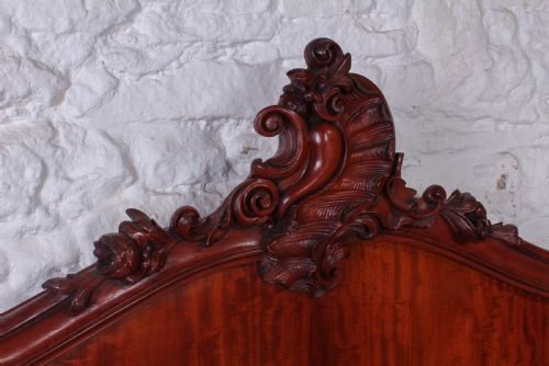 fig 1. French mahogany extra long Louis XV style double bed with mattress