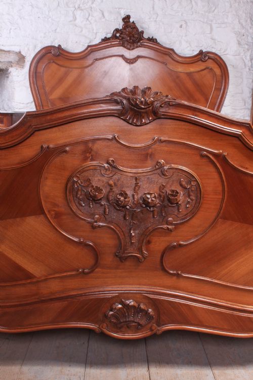 fig 1. Lovely carved walnut Louis XV style double bed