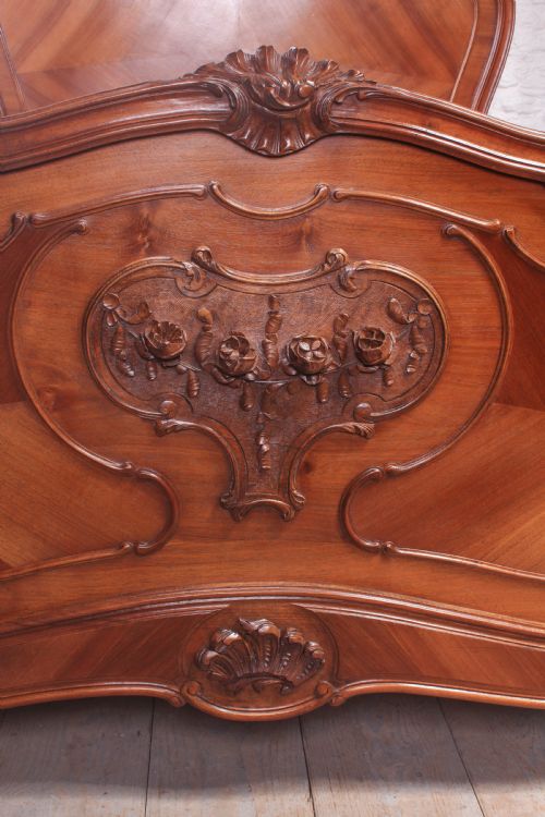fig 2. Lovely carved walnut Louis XV style double bed