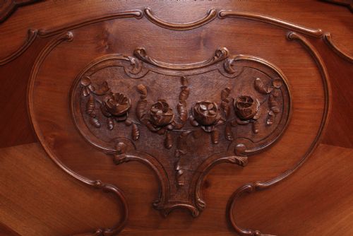 fig 3. Lovely carved walnut Louis XV style double bed