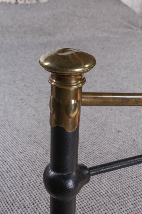 fig 1. Attractive Edwardian dip rail brass and iron double bed 