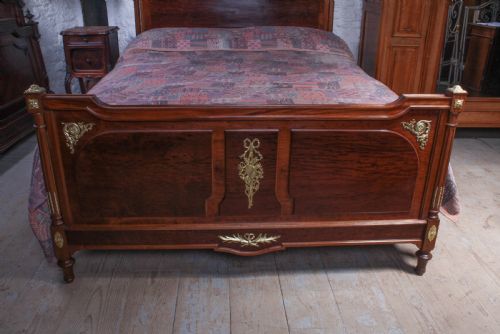 fig 1. Striking French mahogany king size bed with gilded mounts