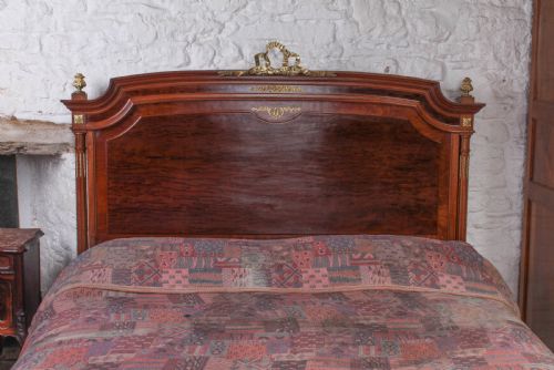 fig 2. Striking French mahogany king size bed with gilded mounts