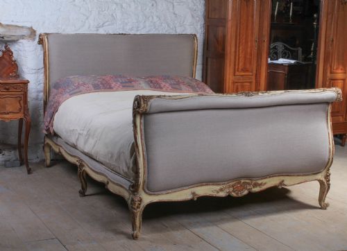 Exceptional Rare Early Louis Xv Scroll Top King Size Bed