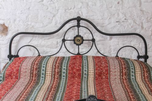 fig 2. Lovely early Victorian iron and brass 5Ftking size bed