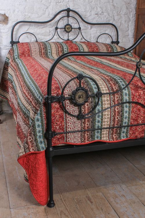 fig 3. Lovely early Victorian iron and brass 5Ftking size bed