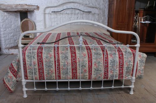fig 1. Lovely French 5Ft king size iron and brass bed 