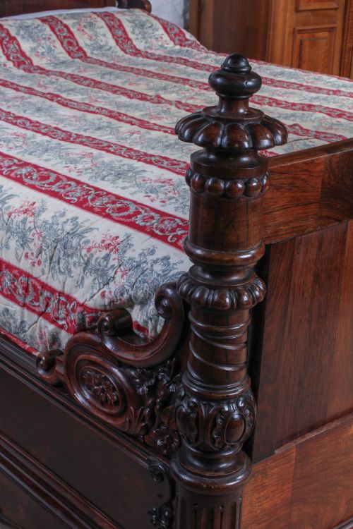 fig 2. Spectacular Rosewood carved double bed