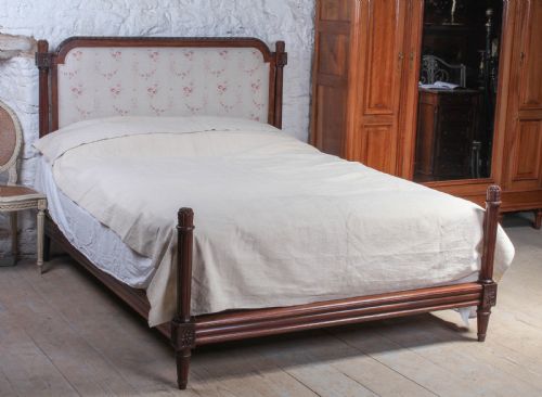 French Mahogany  Frame Newly Upholstered King Size Bed