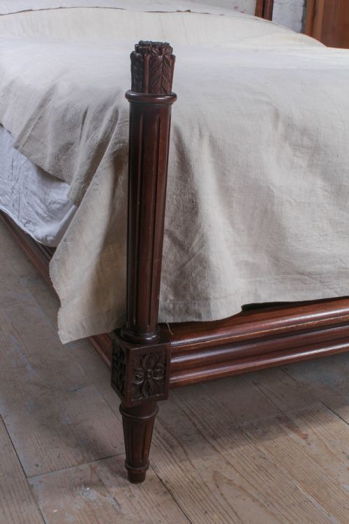 fig 1. French mahogany  frame newly upholstered king size bed