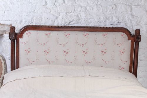 fig 2. French mahogany  frame newly upholstered king size bed