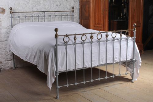 fig 1. Lovely French 5Ft king size brass and iron bed 