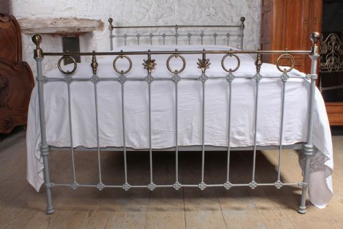 fig 2. Lovely French 5Ft king size brass and iron bed 