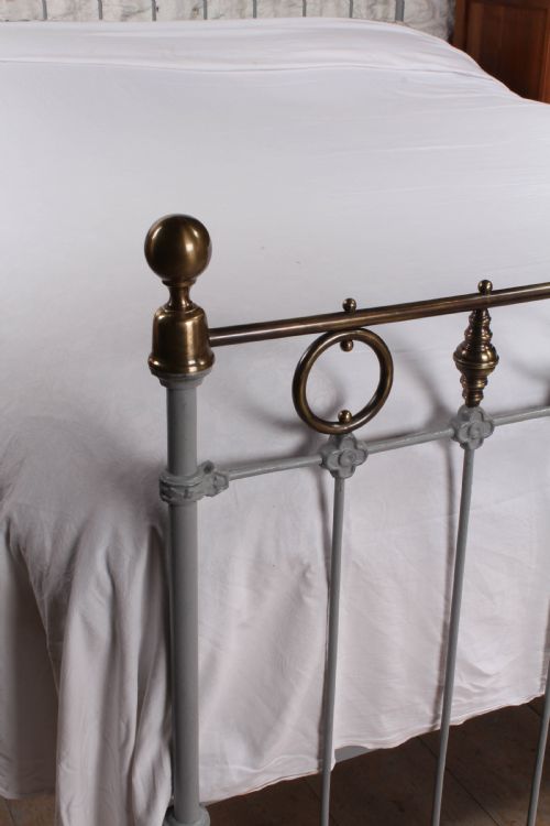 fig 3. Lovely French 5Ft king size brass and iron bed 