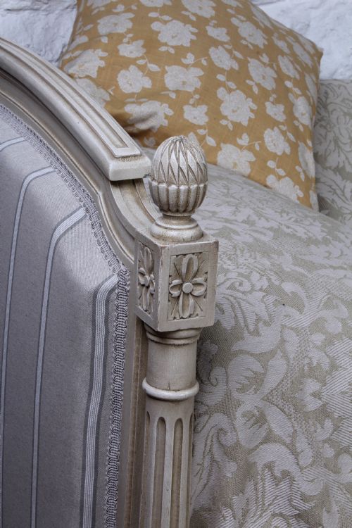 fig 3. Lovely newly upholstered painted French day bed
