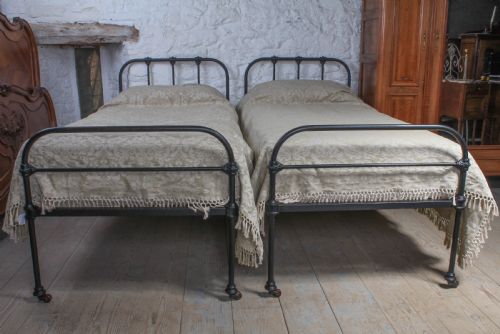 fig 1. Very nice pair of Victorian all iron beds (can be joined)