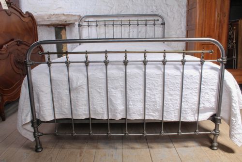 fig 3. Burnished and aged brass  simple French king size bed