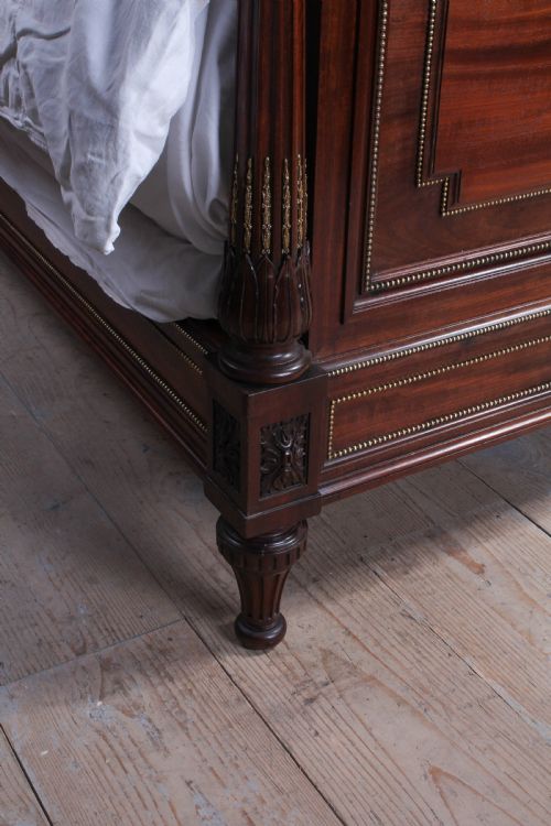 fig 1. Fabulous quality solid mahogany king size bed made in Paris