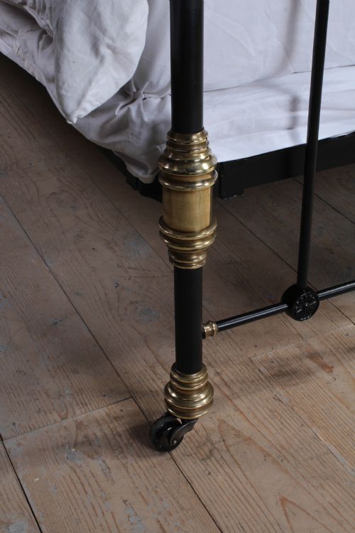 fig 1. Handsome Victorian king size brass and iron bed