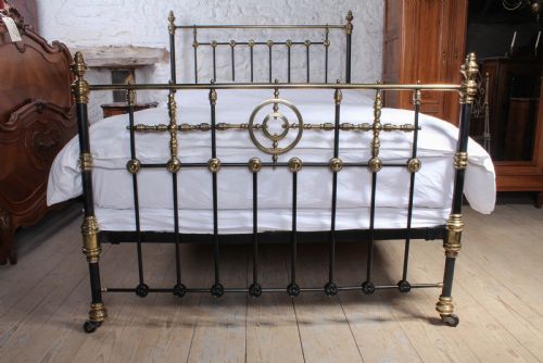 fig 3. Handsome Victorian king size brass and iron bed