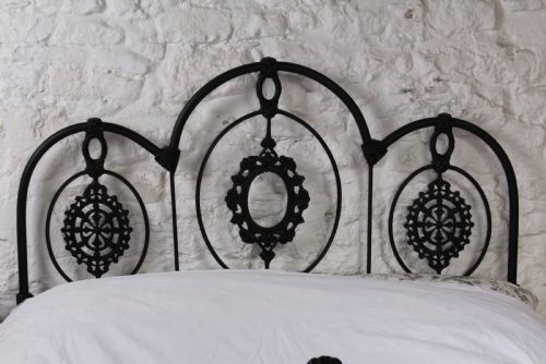 fig 1. Beautiful early Victorian all iron three hoop double bed