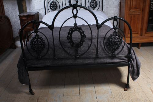 fig 3. Beautiful early Victorian all iron three hoop double bed