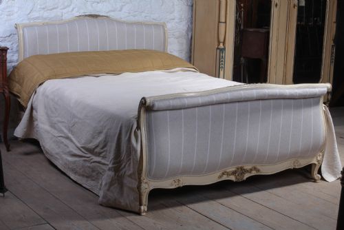 Newly Upholstered King Size French Lit Bateau