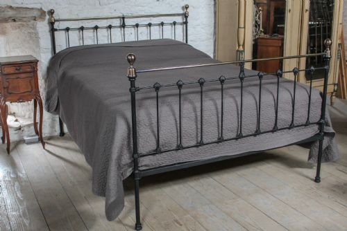 Lovely Classic Victorian Black and Aged Brass King Size Bed