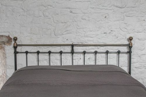 fig 2. Lovely Classic Victorian black and aged brass king size bed