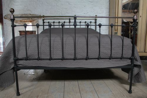 fig 3. Lovely Classic Victorian black and aged brass king size bed