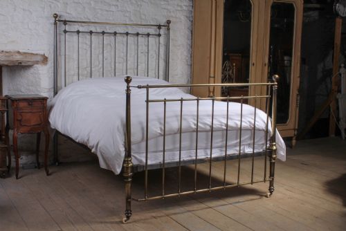 Stunning Winfield Burnished Iron and Brass King Size Bed