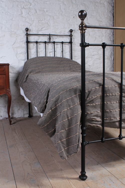 fig 1. Classic Victorian small single brass and iron bed