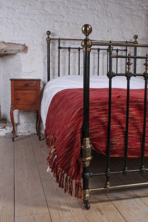 fig 1. Handsome All original Victorian brass and iron double bed