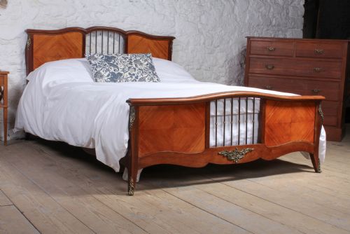 Unusual Low Height Walnut Veneer King Size Bed